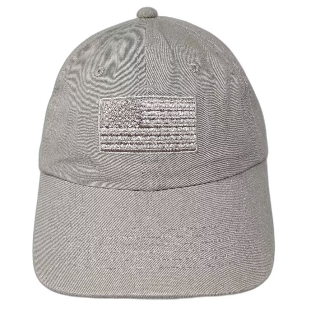 Dorfman Hat Co Baseball Cap Beige OS American Flag Embroidered Strapback Hat